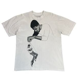 Kid Cudi C/O Virgil Abloh "Pulling Strings" Mens Large White T-Shirt Album T